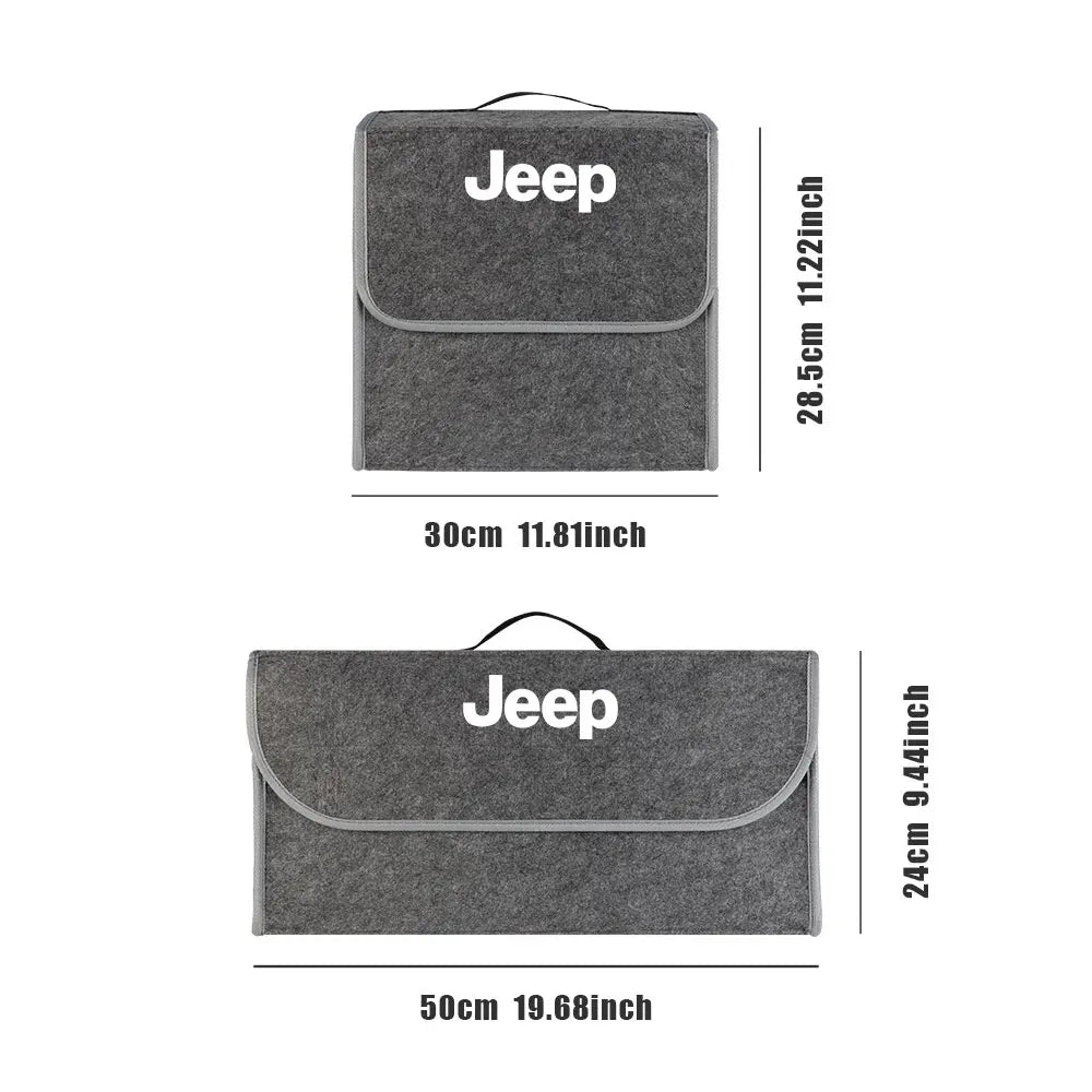 Car Folding Storage Box Large Capacity Felt Organzer Bag Accessories For JEEP Renegade Patriot Weangler Cherokee Compass Rubicon